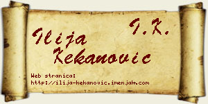 Ilija Kekanović vizit kartica